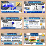 Educational materials on the global water crisis with various activities and questions.