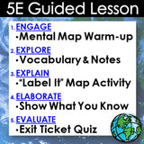 5E Guided Lesson structure with a world map background