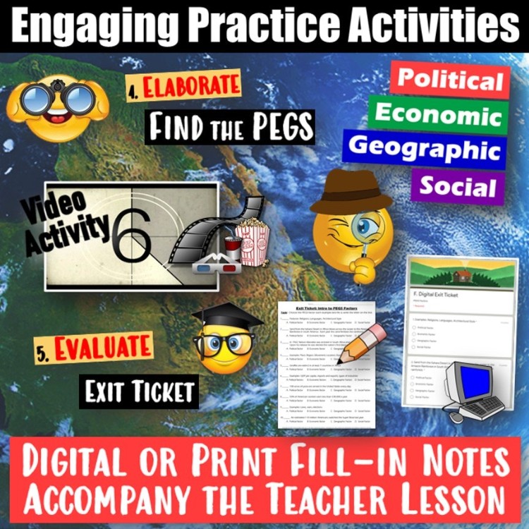 Intro to the PEGS Factors 5E Lesson Explore Social Studies Themes