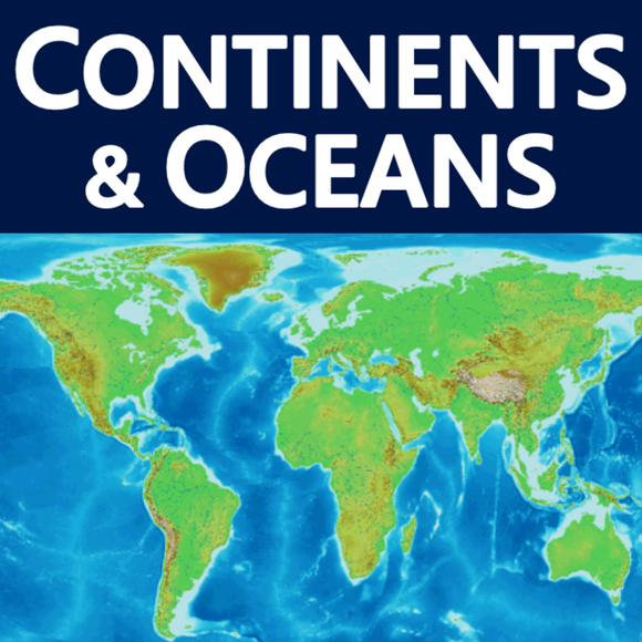Cover picture with a world map showing the continents and oceans