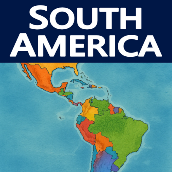 Title slide with a map of the countries in Central America and South America