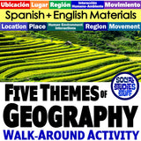 Five Themes of Geography Dual Language Walk-Around Activity | English + Spanish