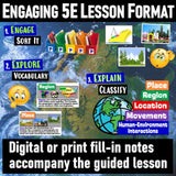 5 Themes of Geography Classify Lesson & WalkAround Activities - MS Digital Resources