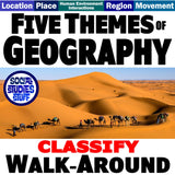 Five Themes of Geography Classify Lesson - WalkAround Activity | Print & Digital
