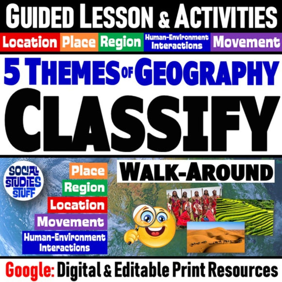 5 Themes of Geography Classify Lesson & WalkAround Activities - Google Digital Resources