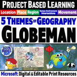 5 Themes of Geography Research Project - GlobeMan PBL Activity - MS Digital Resources