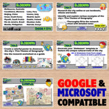 Educational materials for teaching about cities and geography on a wooden surface, with 'Globeman' branding.
