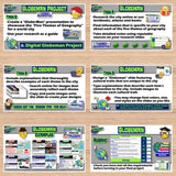 Educational materials for a 'Digital Globeman Project' on a wooden surface.
