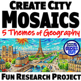 5 Themes of Geography Research Project - City Mosaic Activity | Print & Digital