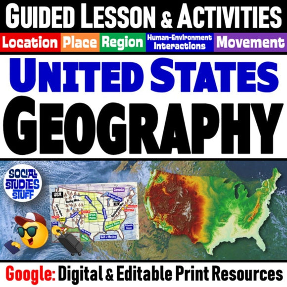 The 5 Themes of Geography United States Lesson & Map Activities - Google Digital Resources