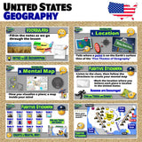 US Geography Intro Lesson - United States Map Skills Practice | Print & Digital