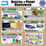US Geography Intro Lesson - United States Map Skills Practice | Print & Digital