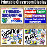 The 5 Themes of Geography Word Wall - Classroom Display Posters - MS Resources