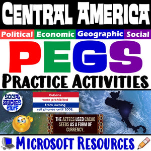 Central America PEGS Factors Activities Social Studies Stuff Lesson Resources