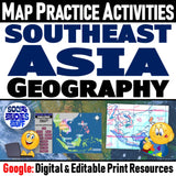 Southeast Asia Map Practice Activities Social Studies Stuff Google SE Asia Lesson Resources