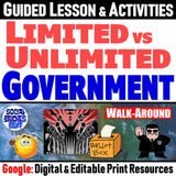 Limited vs Unlimited Government Classify Activities Social Studies Stuff Google Lesson Resources