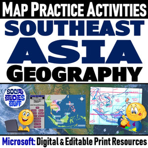 Geography of Southeast Asia Map Practice Activities | SE Asia Region | Microsoft