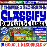 Digital Classify Five Themes of Geography Social Studies Stuff Google 5 Themes Lesson Resources