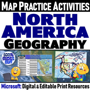 Geography of North America Map Practice | USA Canada Mexico | Microsoft