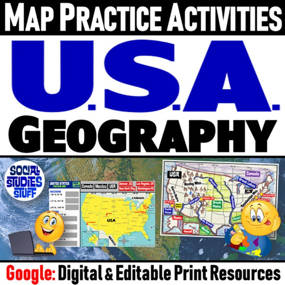 United States Map Practice Activities | Intro to US Geography | Google