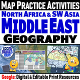 Digital Middle East Map Practice Activities North Africa and SW Asia Social Studies Stuff Google Lesson Resources