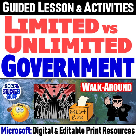 Limited vs Unlimited Government Classify Activities Social Studies Stuff Google Lesson Resources