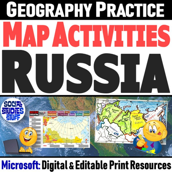 Russia Map Skills Activities - Russia Geography Practice for Microsoft