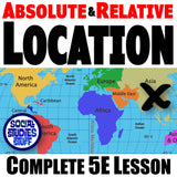 Absolute & Relative Locations Lesson - Map Skills Practice | Print & Digital