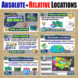 Absolute & Relative Locations Lesson - Map Skills Practice | Print & Digital