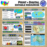 Absolute & Relative Locations Lesson - Map Skills Practice | Print & Digital