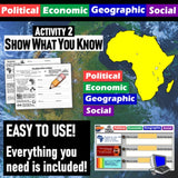 Africa PEGS Factors Lesson - Politics Economy Geography Social - MS Digital Resources