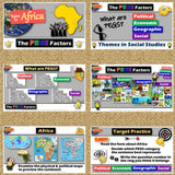 Africa PEGS Factors Lesson - Politics Economy Geography Social - MS Digital Resources