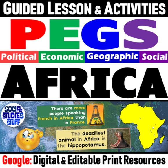 Africa PEGS Factors Lesson - Politics Economy Geography Social - Google Digital Resources