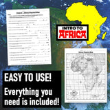 Africa Physical Map Practice Worksheet - African Geography Activity - Microsoft Resource