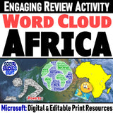 Africa Word Cloud Worksheet - African Culture & Geography Activity - Microsoft Resource