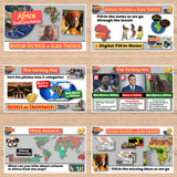 Educational materials on African cultures with various activities and questions.