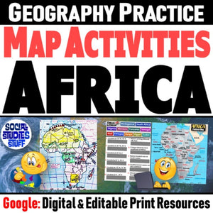 African Geography & Africa Map Skills Practice Activities - Google Digital Resources