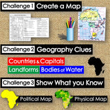 Africa Geography Mapping Challenge - Countries, Capitals & Landforms