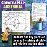 Australia Geography Activity - Australia Create a Map Oceania Worksheet - Microsoft Resource