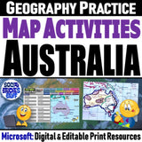 Australia Geography & Oceania Map Skills Practice Activities - Microsoft Digital Resources