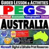 Australia PEGS Factors Lesson - Politics Economy Geography Social - MS Digital Resources