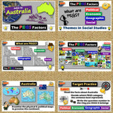 Australia PEGS Factors Lesson - Politics Economy Geography Social - MS Digital Resources