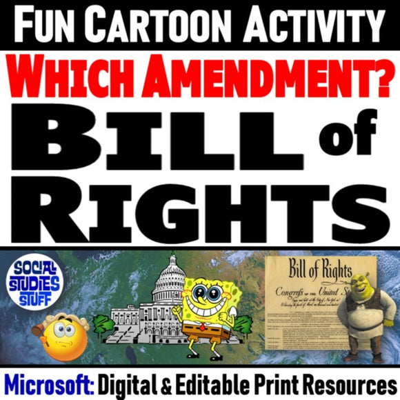 The Bill of Rights in Cartoons Constitution Activity & Worksheet - Microsoft Digital Resource