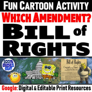 The Bill of Rights in Cartoons Constitution Activity & Worksheet - Google Digital Resource