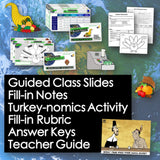 Educational materials with text overlay on a blue and green background