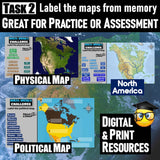 North America Digital Map Practice Activities Social Studies Stuff Google USA Canada Mexico Lesson Resources