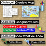 Central America Mapping Challenge - Countries, Capitals & Landforms