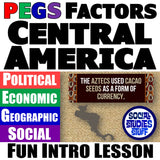 Central America PEGS Factors Lesson - Analysis Activities | Print & Digital