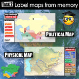 Central Asia Map Skills Activity - Regional Geography Practice