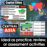 Central Asia Map Skills Activity - Regional Geography Practice